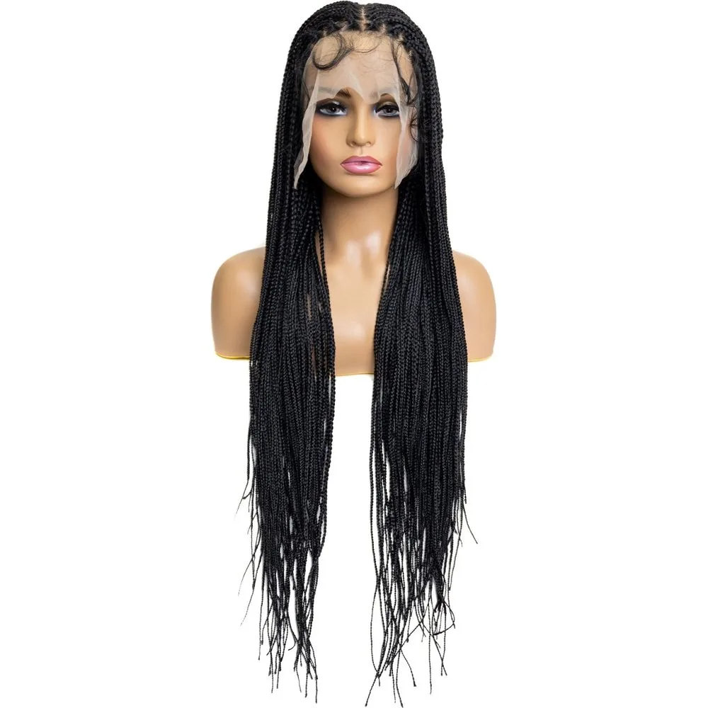 B&B Knotless Synthetic Full Lace Braided Wig - Micro  Box Braid 32"