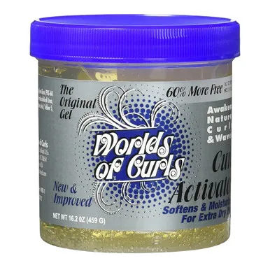 Worlds of Curls Curl Activator Gel for Extra Dry Hair 16.2Oz (459g)