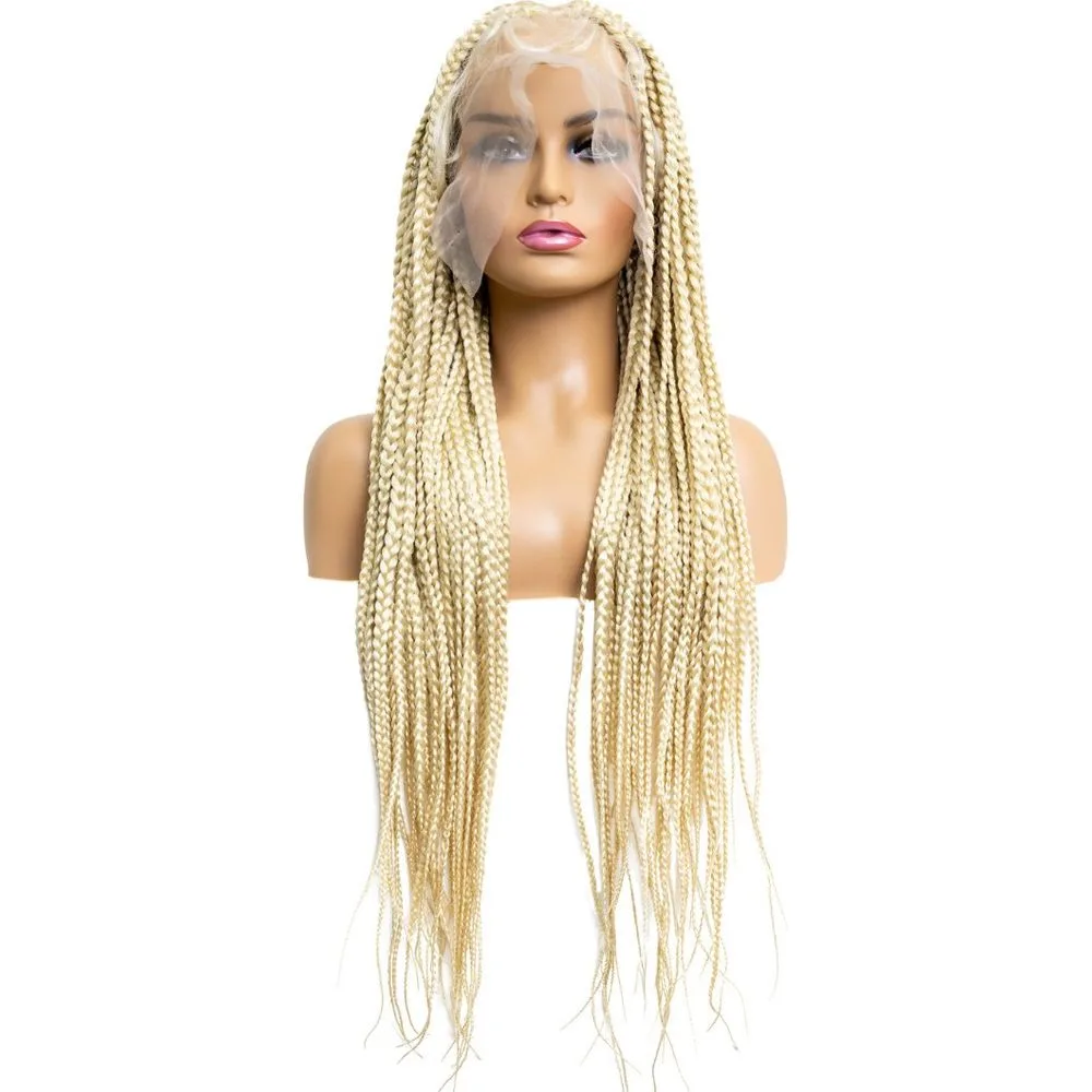 B & B Knotless Synthetic 100% Full HD Lace Wig - Square Box Braid thumbnail 7