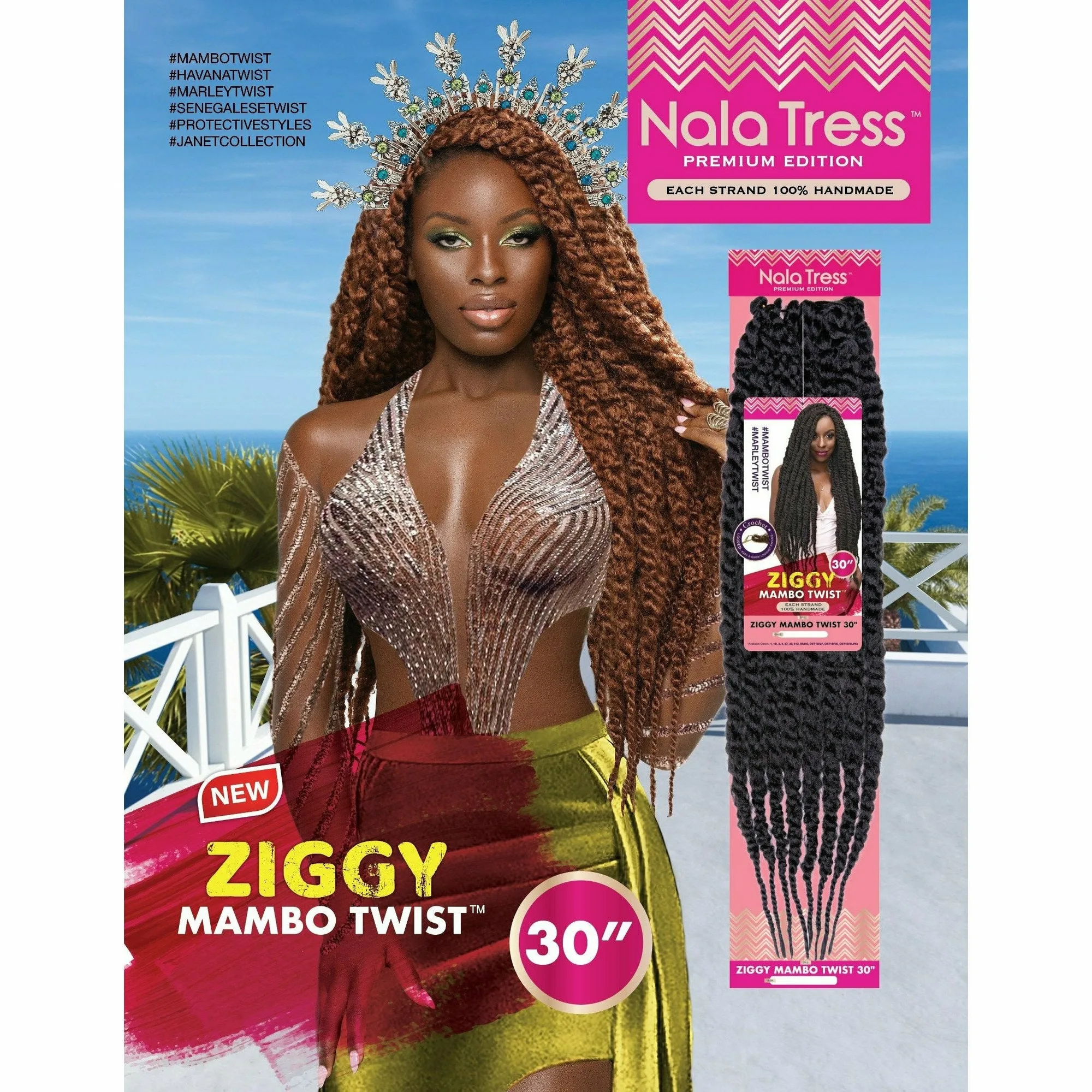 Janet Collection: Nala Tress Ziggy Mambo Twist 30" Crochet Braid thumbnail 5