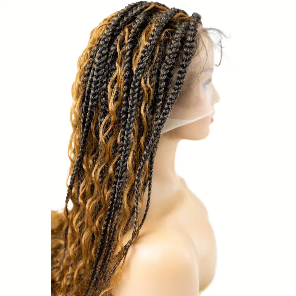 B & B Knotless Synthetic HD Lace Wig - Bohemian Box Braid 24” & 32” thumbnail 7