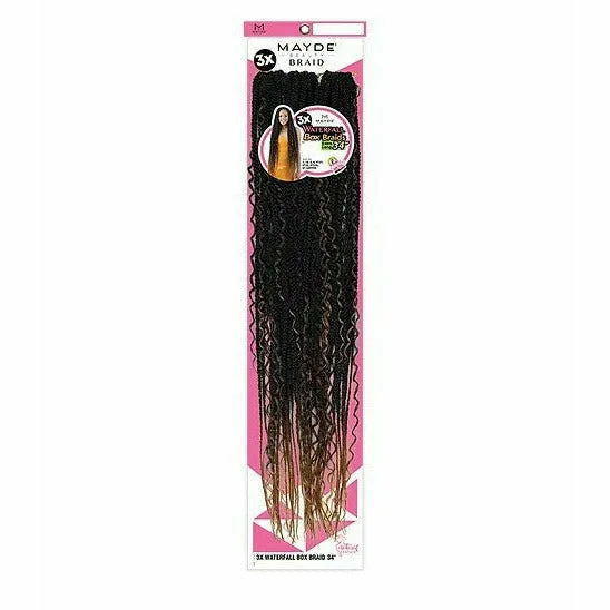Mayde Beauty: 3x Waterfall Box Braid 34" Crochet Braids thumbnail 3