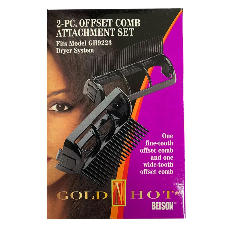 *CLOSEOUT* Gold 'N Hot 2pc Offset Comb Attachment Set Fit GH9223 Dryer