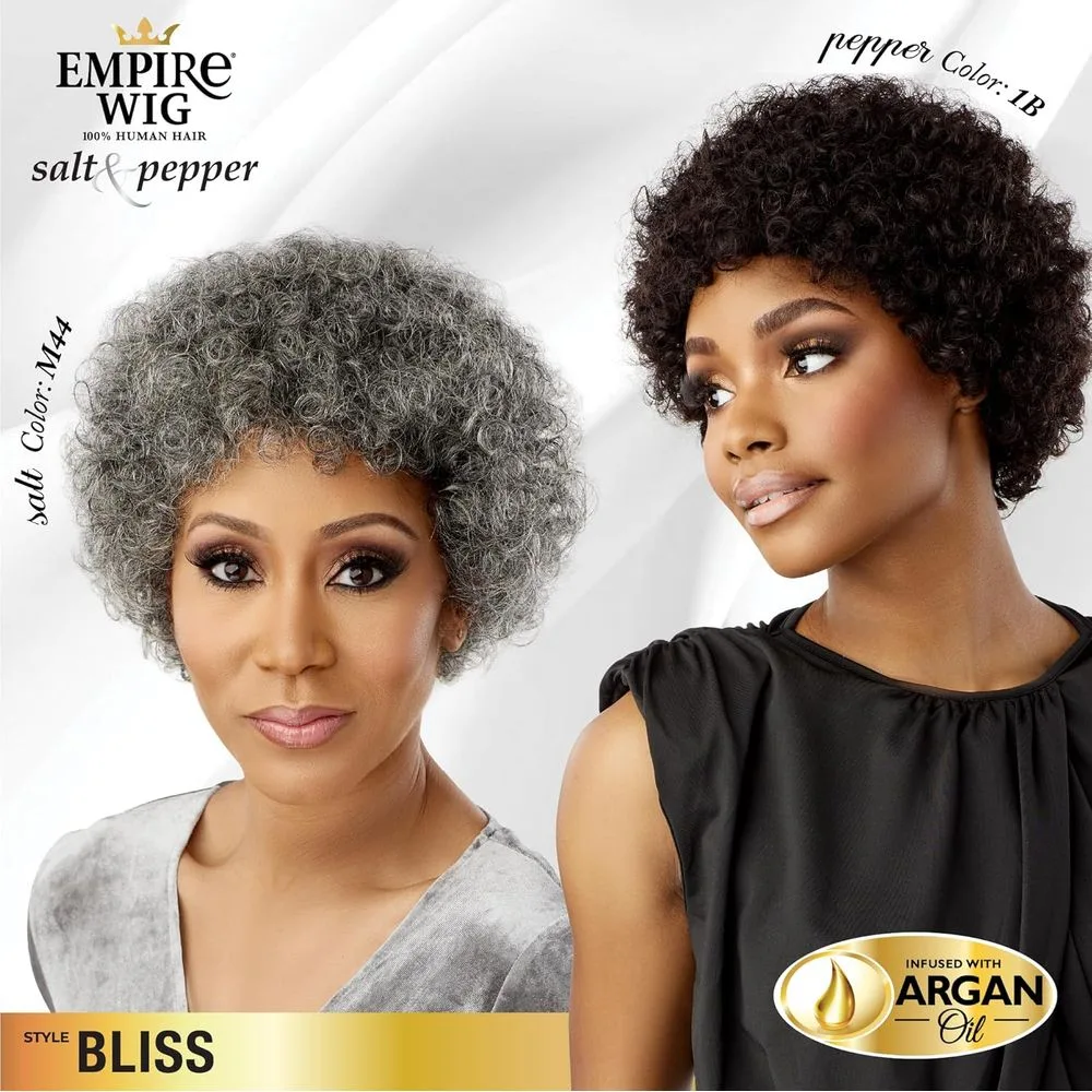 Sensationnel Empire Human Hair Wig Salt and Pepper - Bliss thumbnail 3