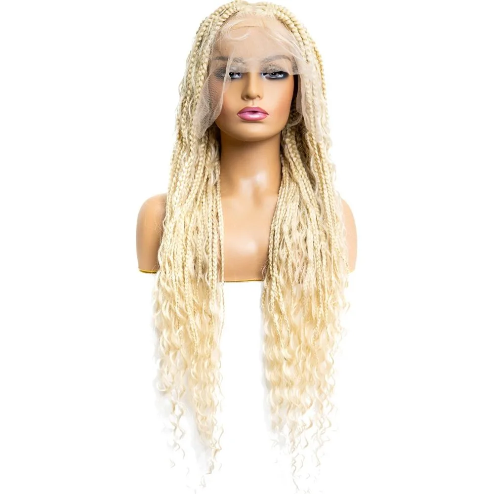 B & B Knotless Synthetic HD Lace Wig - Triangle Bohemian Box Braid 32” thumbnail 7