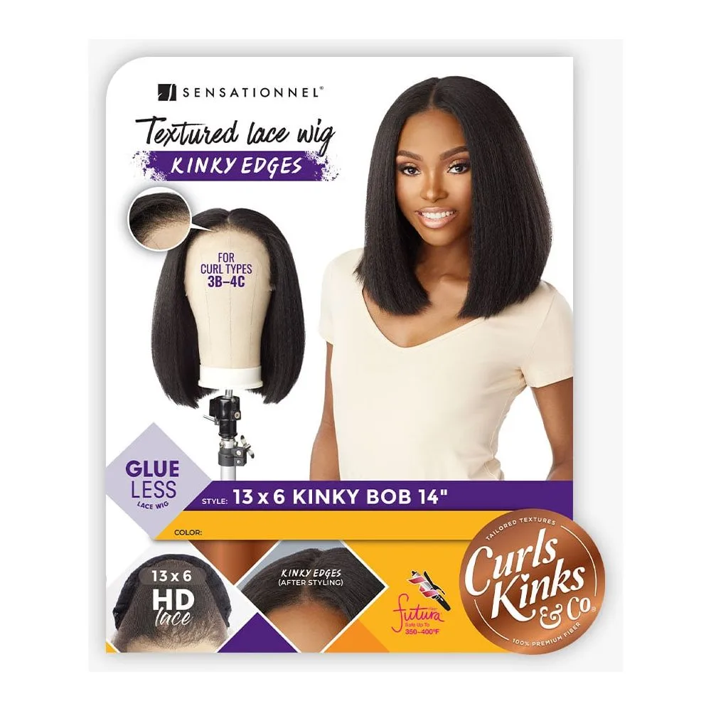 Sensationnel Kinky Edges 13x6 Synthetic HD Lace Front Wig - Kinky Bob 14" thumbnail 6