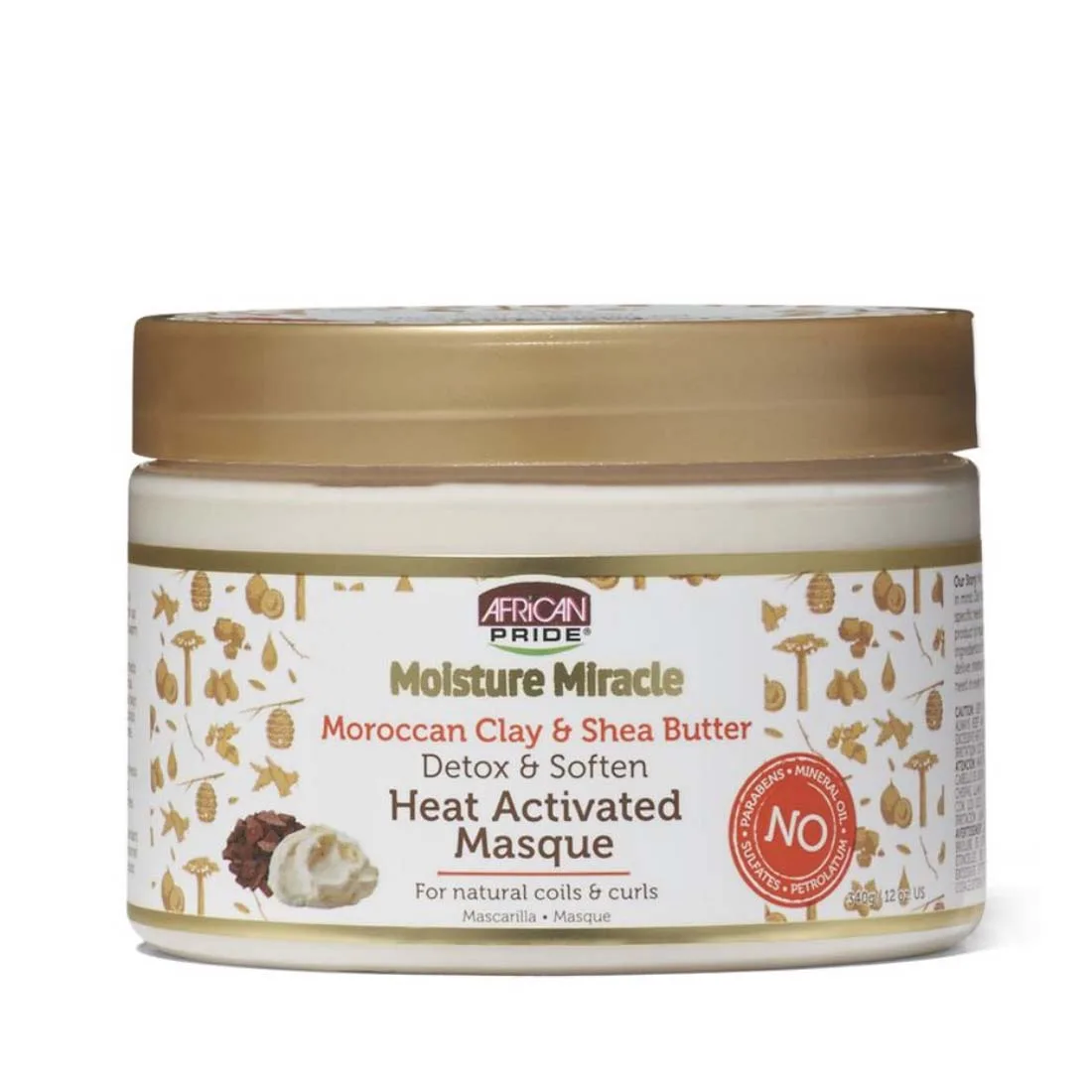 African Pride Moisture Miracle Moroccan Clay & Shea Butter Heat Activated Masque
