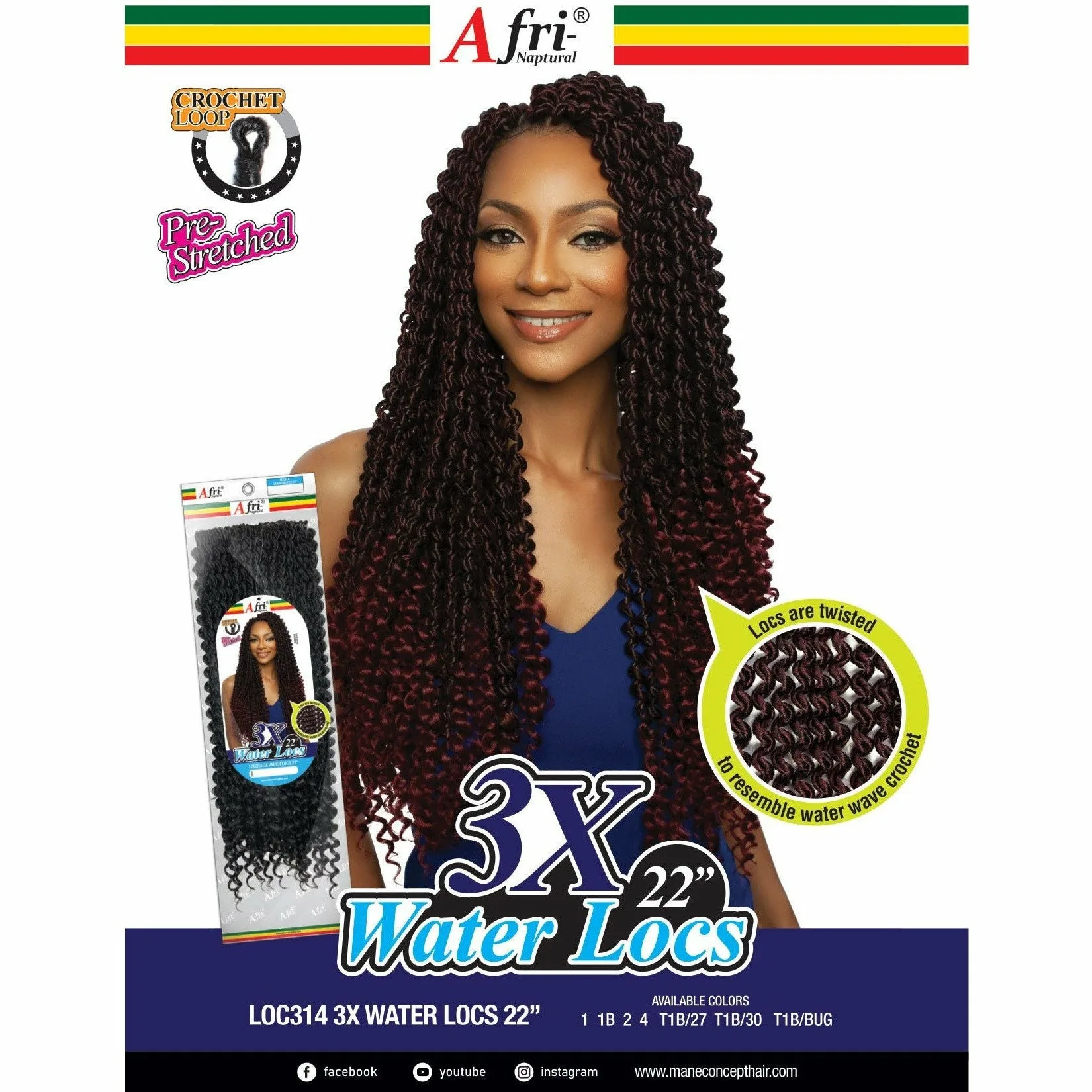 Afri-Naptural: 3X Water Locs 22" thumbnail 2