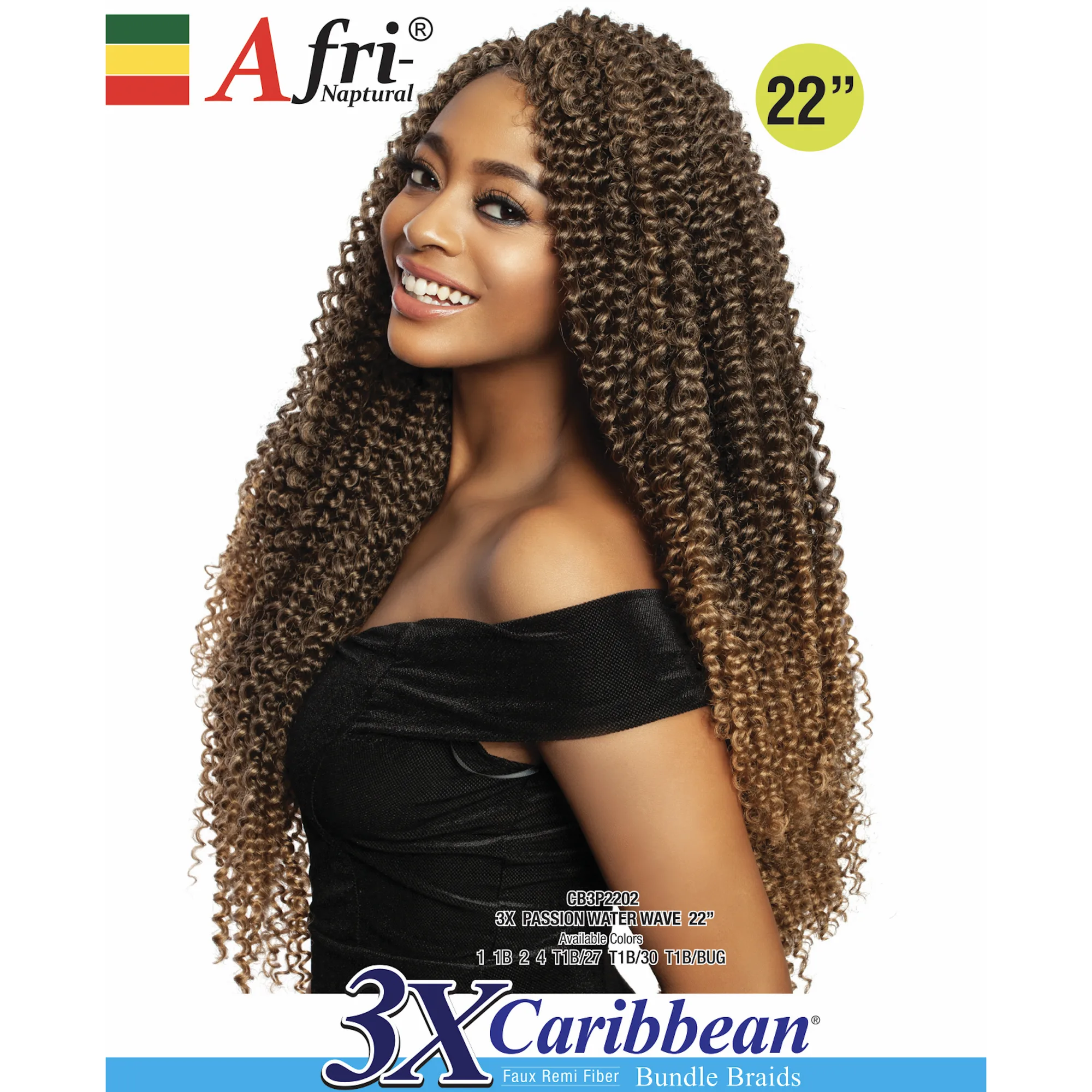Afri-Naptural: 3X Caribbean Passion Water Wave 22" (CB3P2202) thumbnail 6