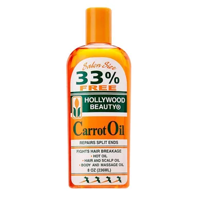 Hollywood Beauty Carrot Oil For Hair or Body, 8 Oz
