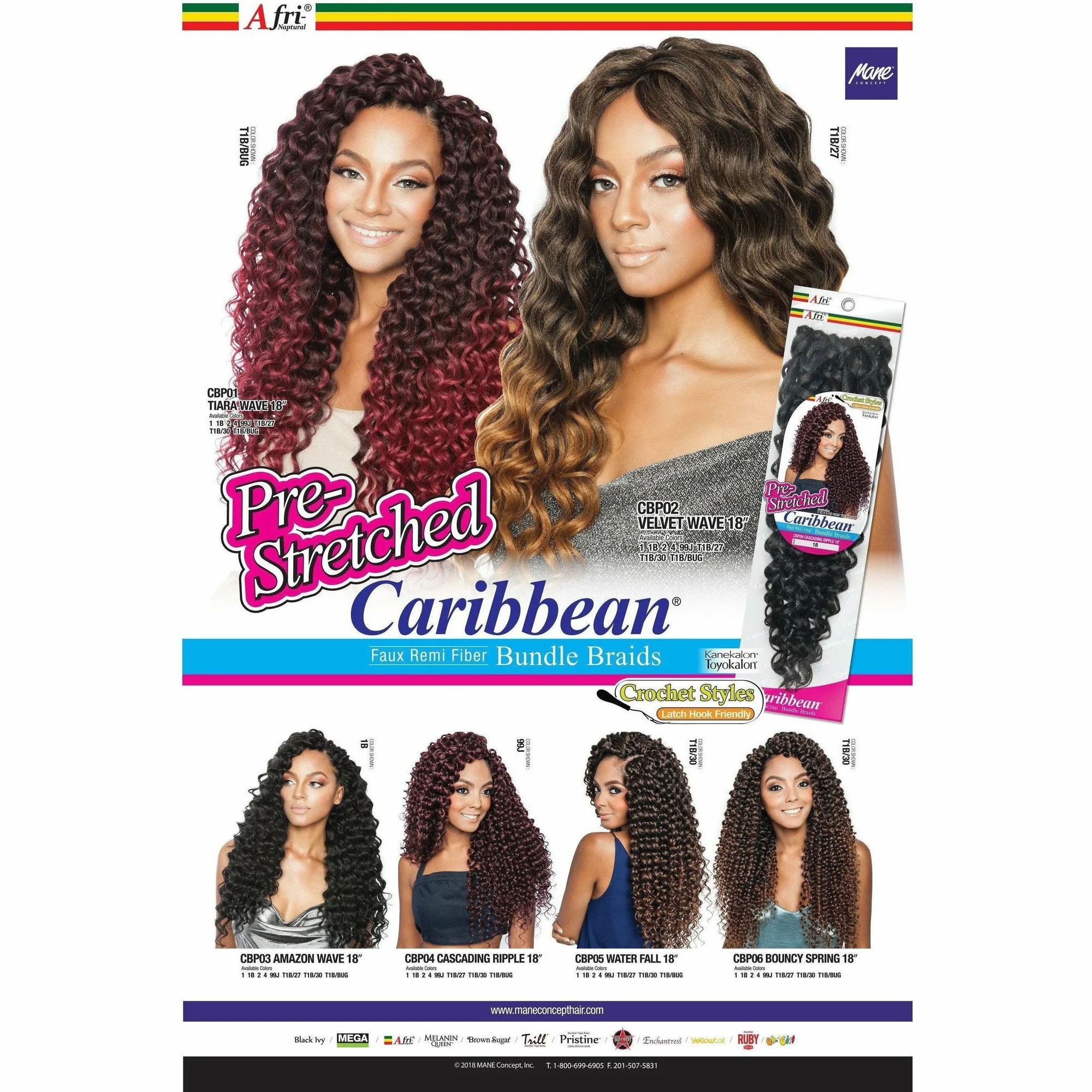 Afri-Naptural: Caribbean Bundle Pre-Stretched Amazon Wave 18" (CBP03) - FINAL SALE thumbnail 5