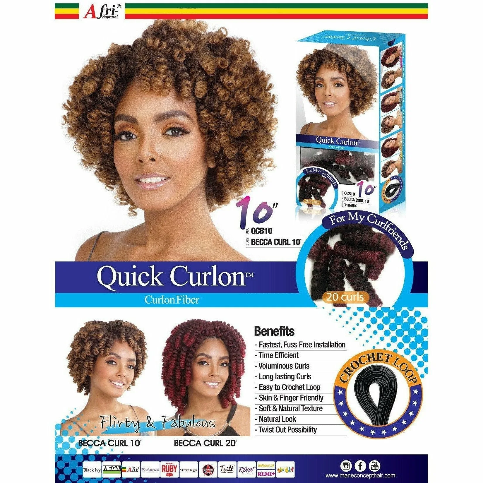 Afri-Naptural® Quick Curlon BECCA CURL 10” (QCB10) - FINAL SALE thumbnail 4