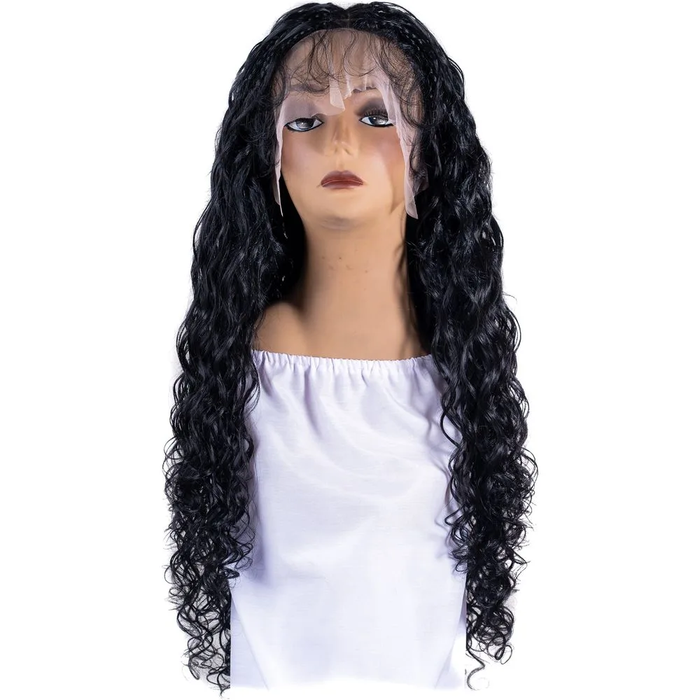 B & B Knotless Synthetic Braided Full Lace Wig - Micro Bohemian Malaysian Wave