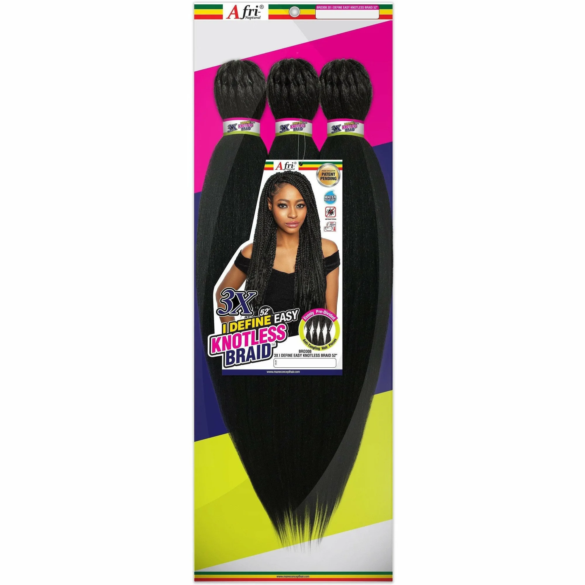 Afri-Naptural: 3X I-Define Easy Knotless Braid 52" (BRD308)