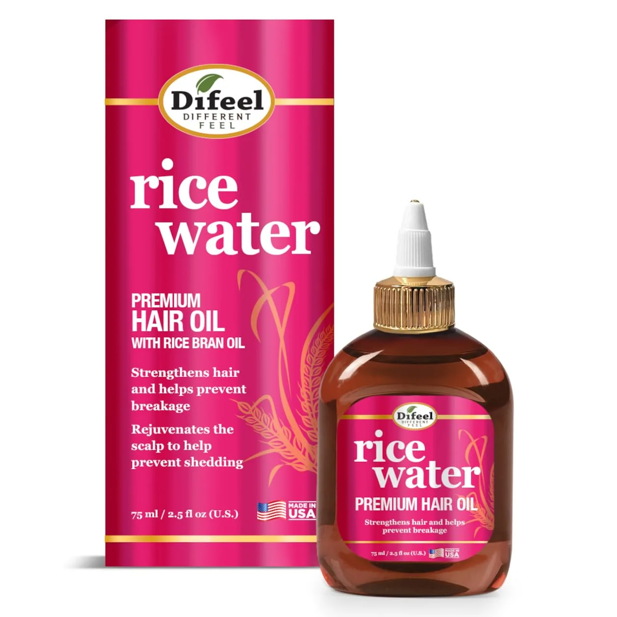 Difeel 99% Natural Premium Hair Oil - Rice Water (2.5 oz)
