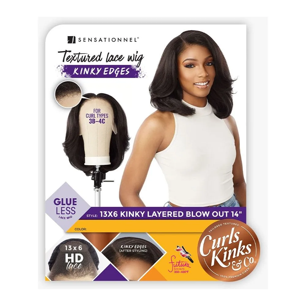 Sensationnel Kinky Edges 13x6 Synthetic HD Lace Front Wig - Kinky Layered Blow Out 14" thumbnail 7