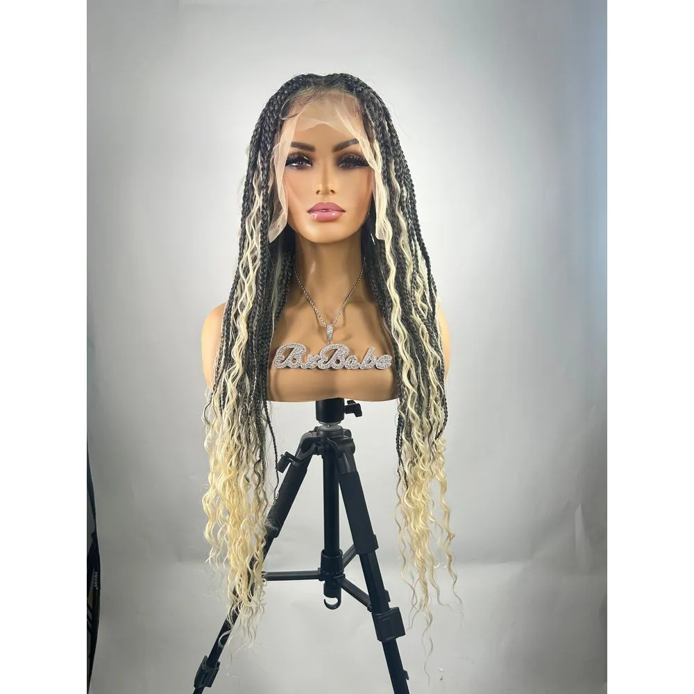 B & B Knotless Synthetic HD Lace Wig - Bohemian Box Braid 24” & 32” thumbnail 9