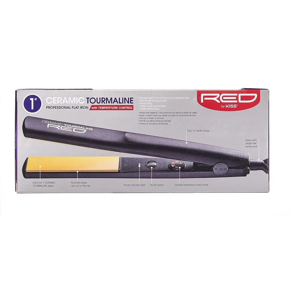 Red by Kiss 1" Ceramic Tourmaline Flat Iron thumbnail 3