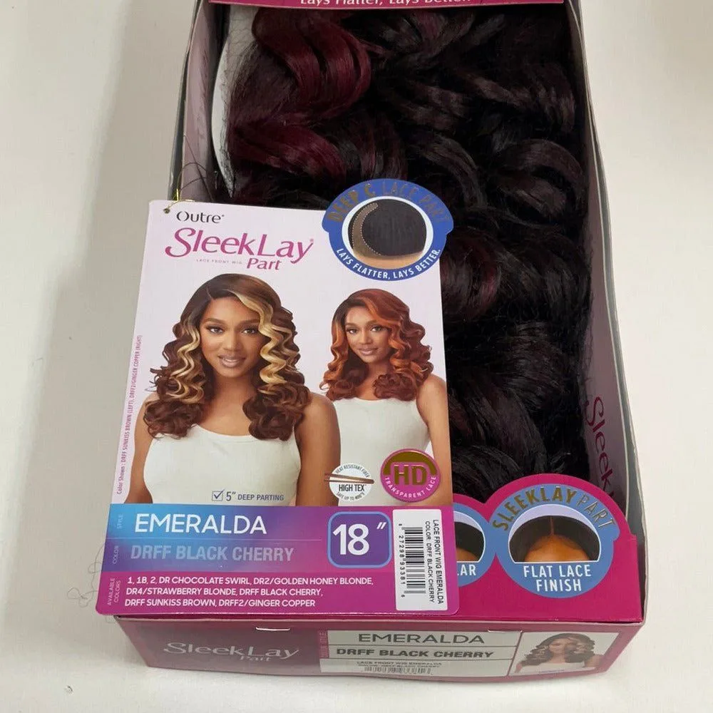 Outre Sleeklay Part Deep C Part Synthetic Lace Front Wig - Emeralda thumbnail 9