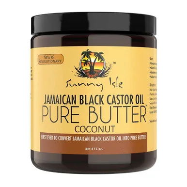 Sunny Isle Jamaican Black Castor Oil Pure Butter Coconut for Hair Growth, 8 Oz