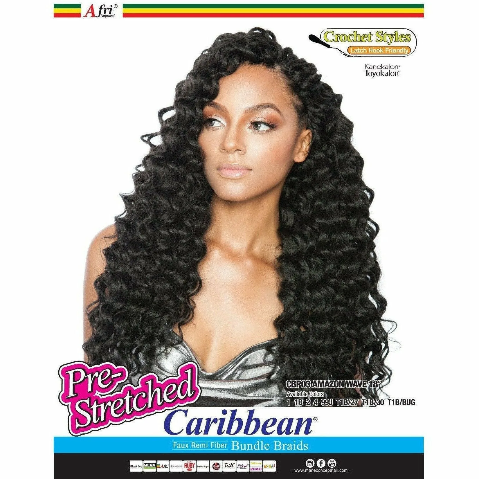 Afri-Naptural: Caribbean Bundle Pre-Stretched Amazon Wave 18" (CBP03) - FINAL SALE thumbnail 4