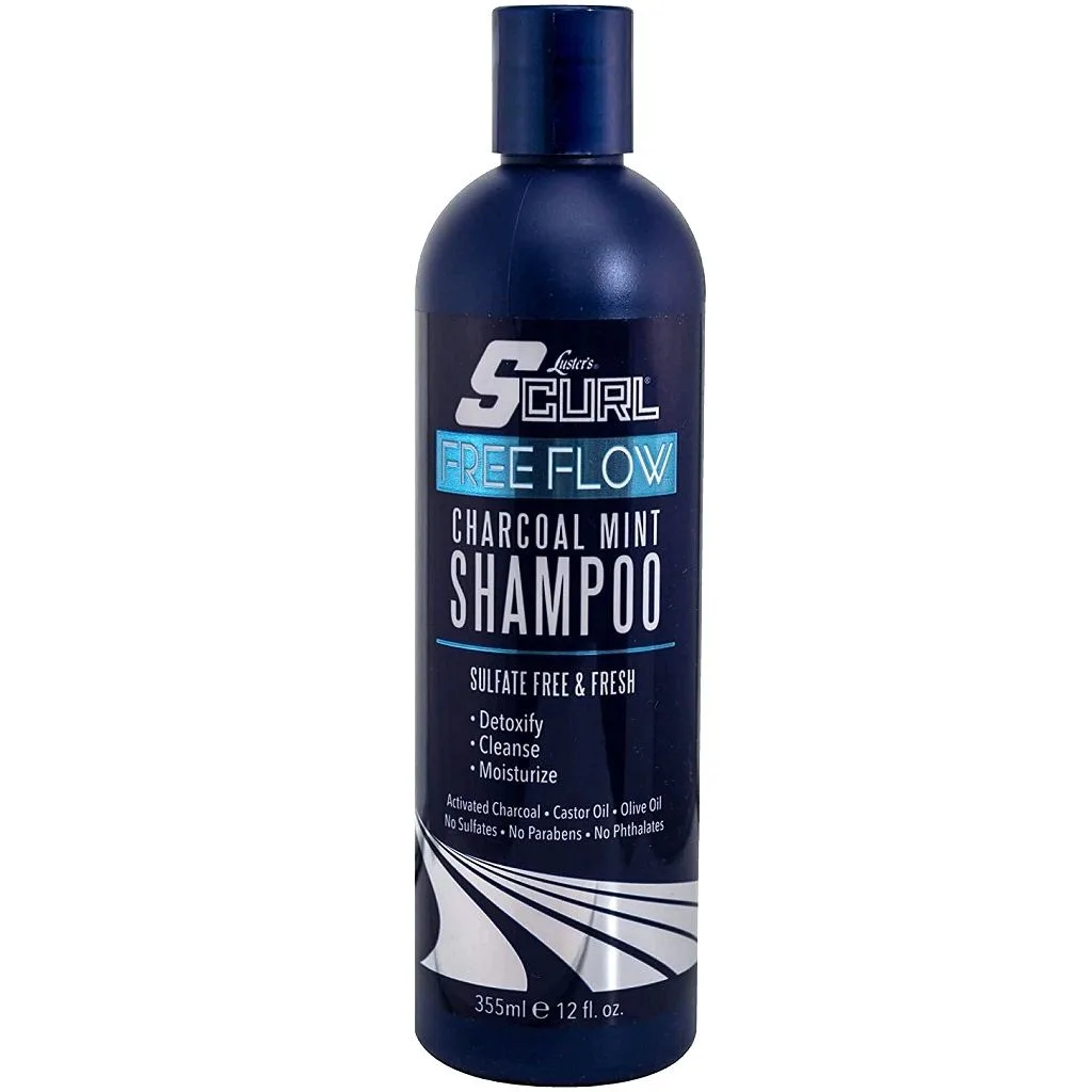 Lusters Scurl Free Flow Charcoal Mint Shampoo (12 oz)