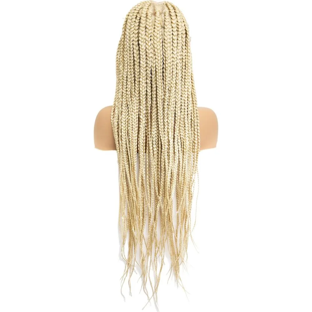 B & B Knotless Synthetic 100% Full HD Lace Wig - Square Box Braid thumbnail 8