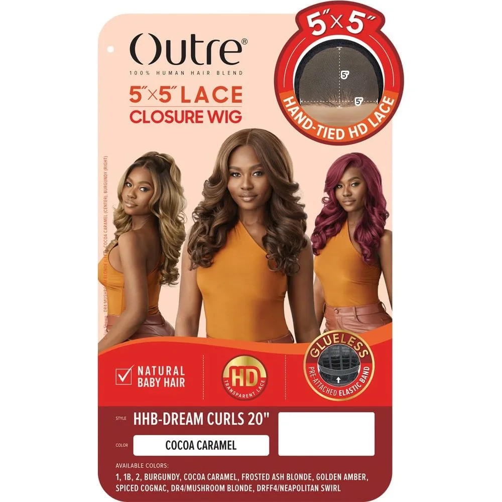 Outre 100% Human Hair Blend 5x5 HD Lace Closure Wig - Dream Curls 20" thumbnail 6