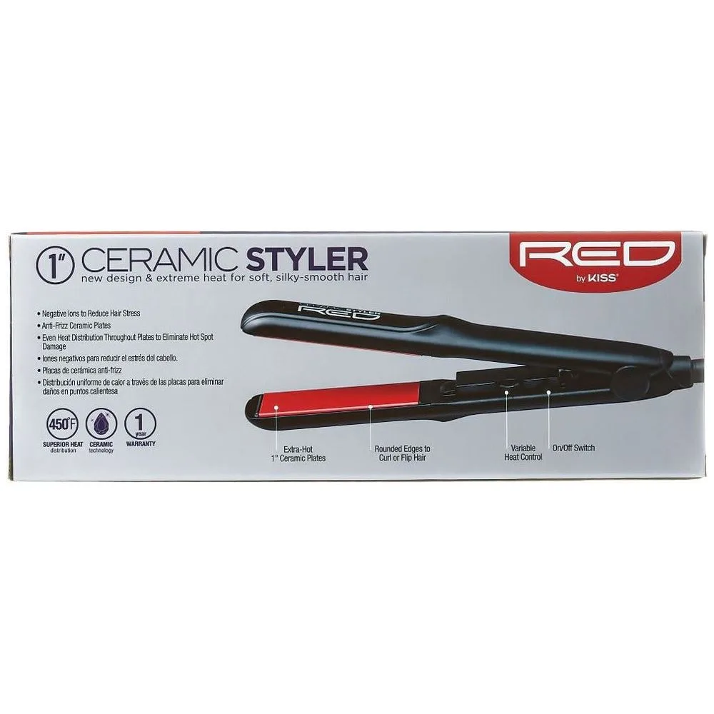 Red by Kiss 1" Ceramic Flat Iron alternate