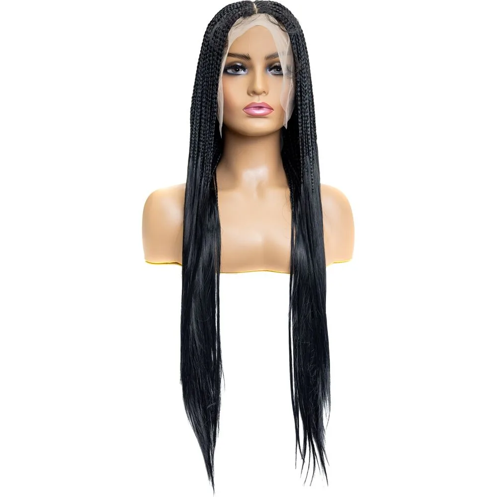 B & B Knotless Synthetic Braided Full Lace Wig - Micro Boho Silky Straight 30"