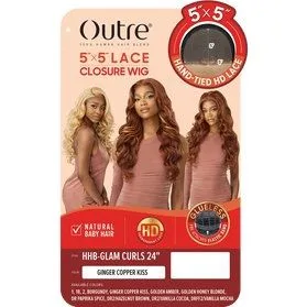 Outre 5"x 5" HD Lace Closure Lace Front Wig Human Hair Blend - Glam Curls 24" thumbnail 7