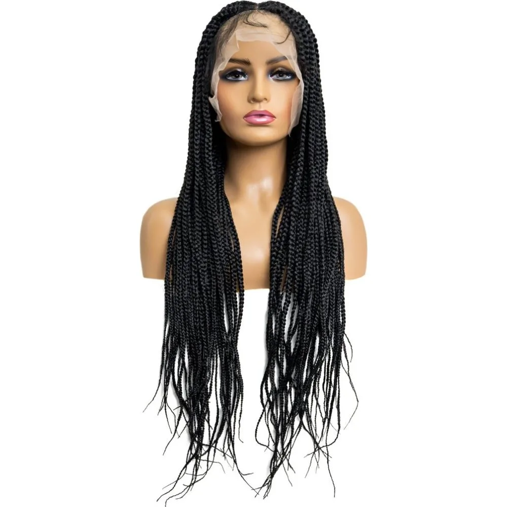 B & B Knotless Synthetic 100% Full HD Lace Wig - Square Box Braid