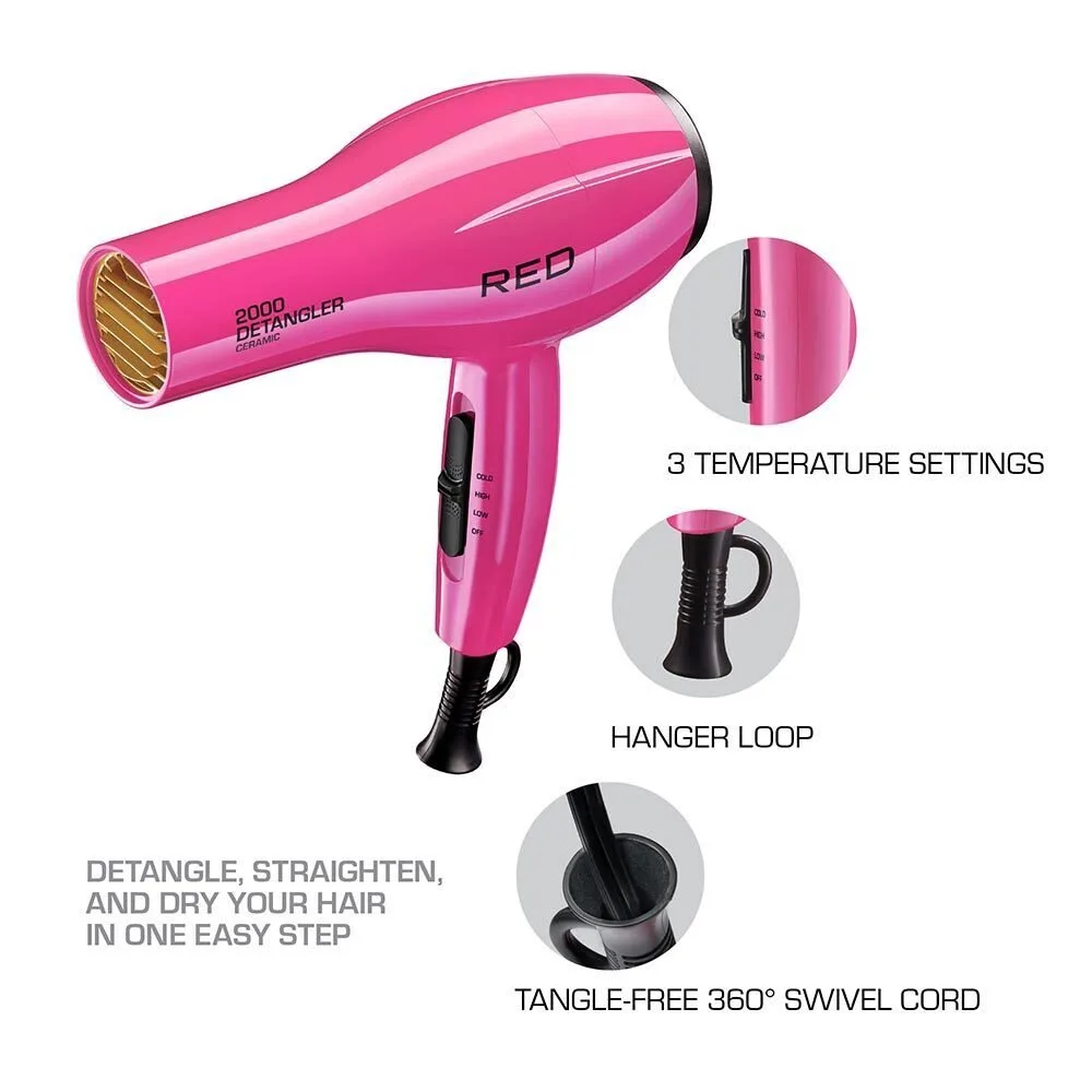 Red By Kiss Ceramic Detangler Hair Dryer - 2000W thumbnail 7