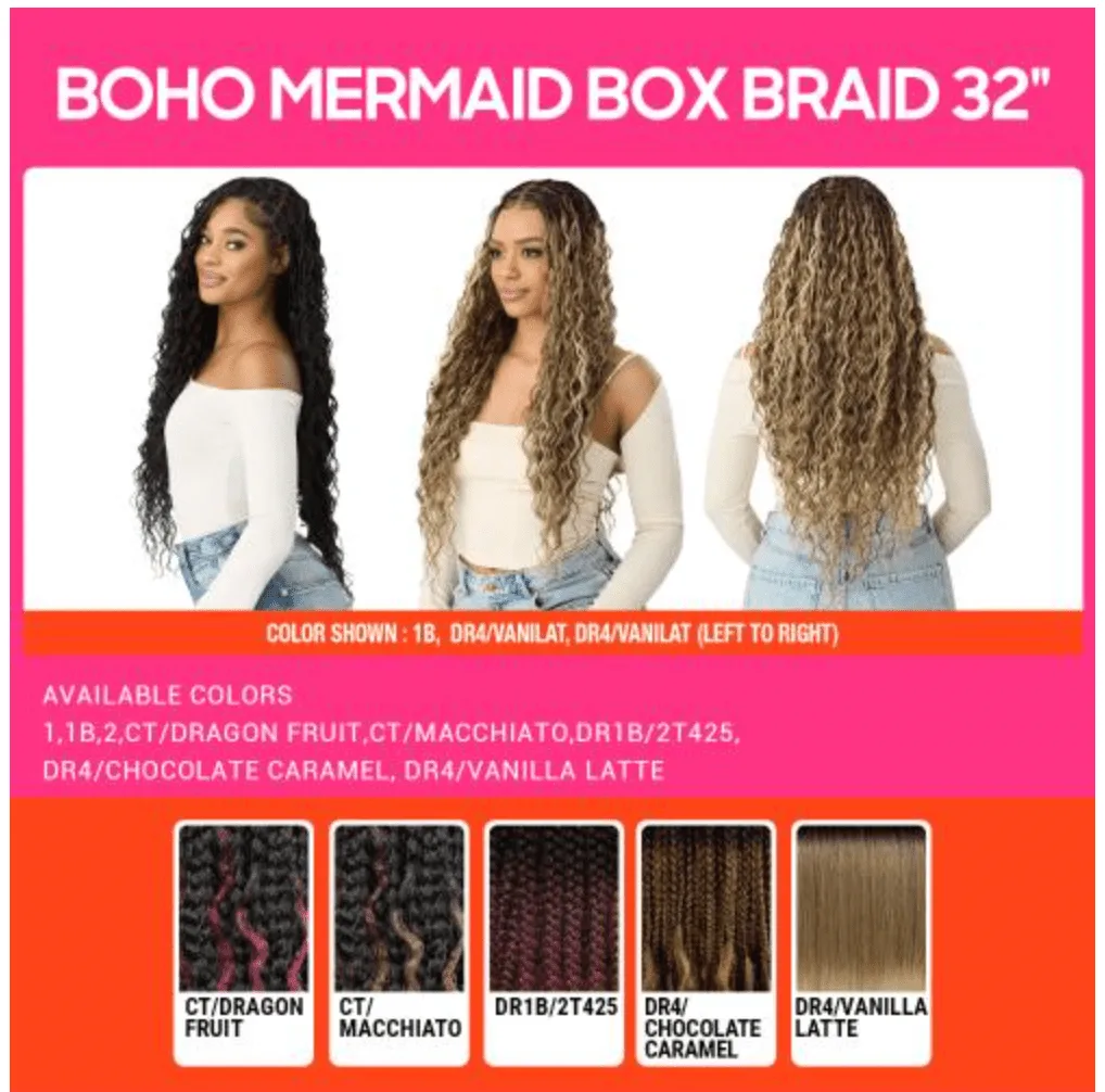 Outre Boho Glueless HD Lace Mermaid Box Braid Wig - 32" thumbnail 4