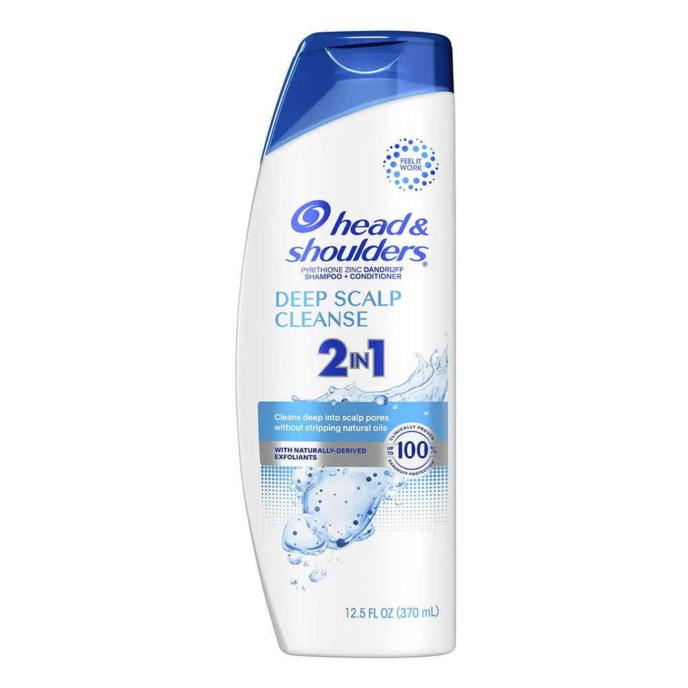 Head and Shoulders 2 in 1 Dandruff Shampoo and Conditioner, Deep Scalp Cleanse, 12.5 Oz