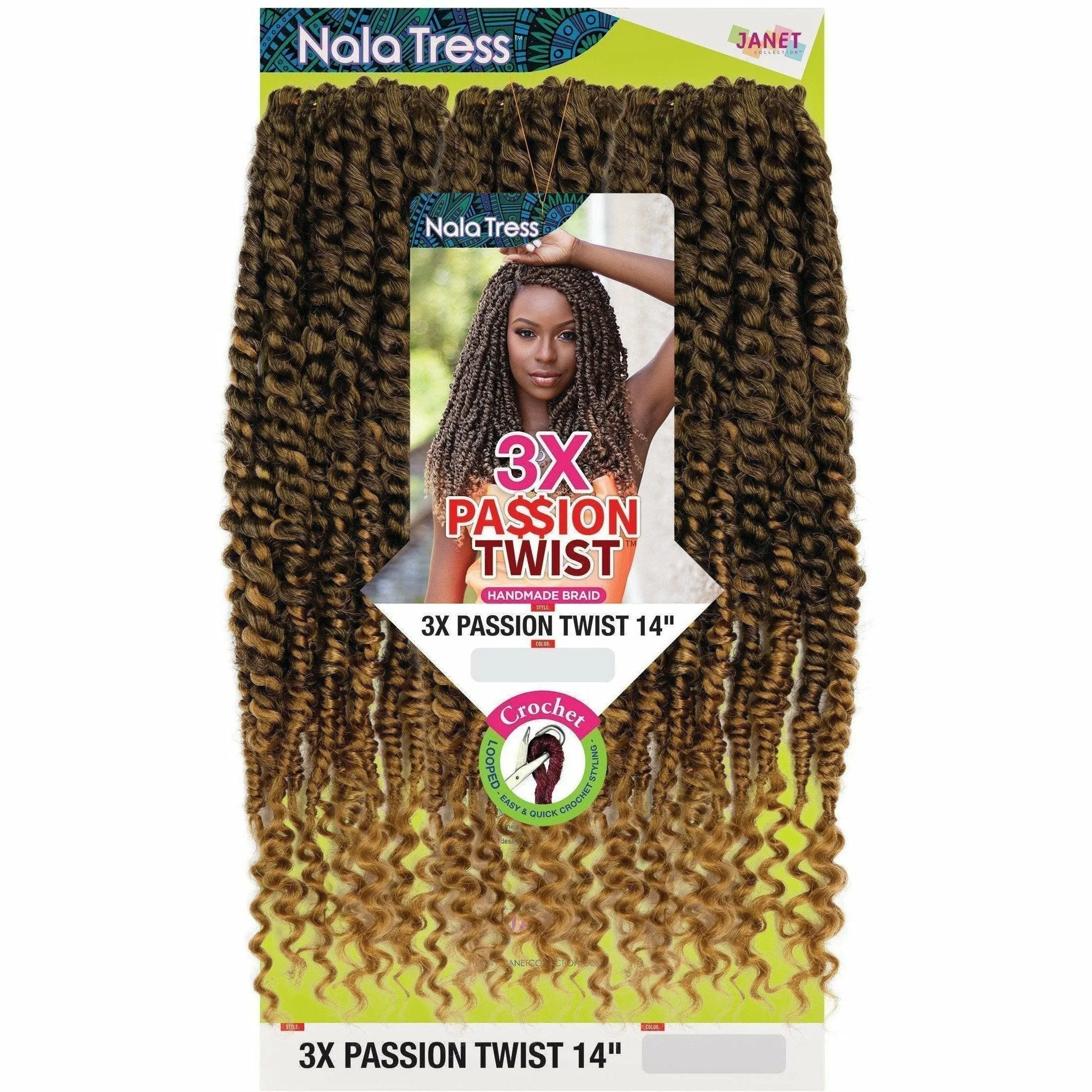 Janet Collection: Nala Tress 3X Passion Twist 14" Crochet Braids thumbnail 4