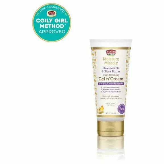 African Pride: Flaxseed Oil & Shea Butter - Curl Defining Gel N' Cream 6oz thumbnail 2