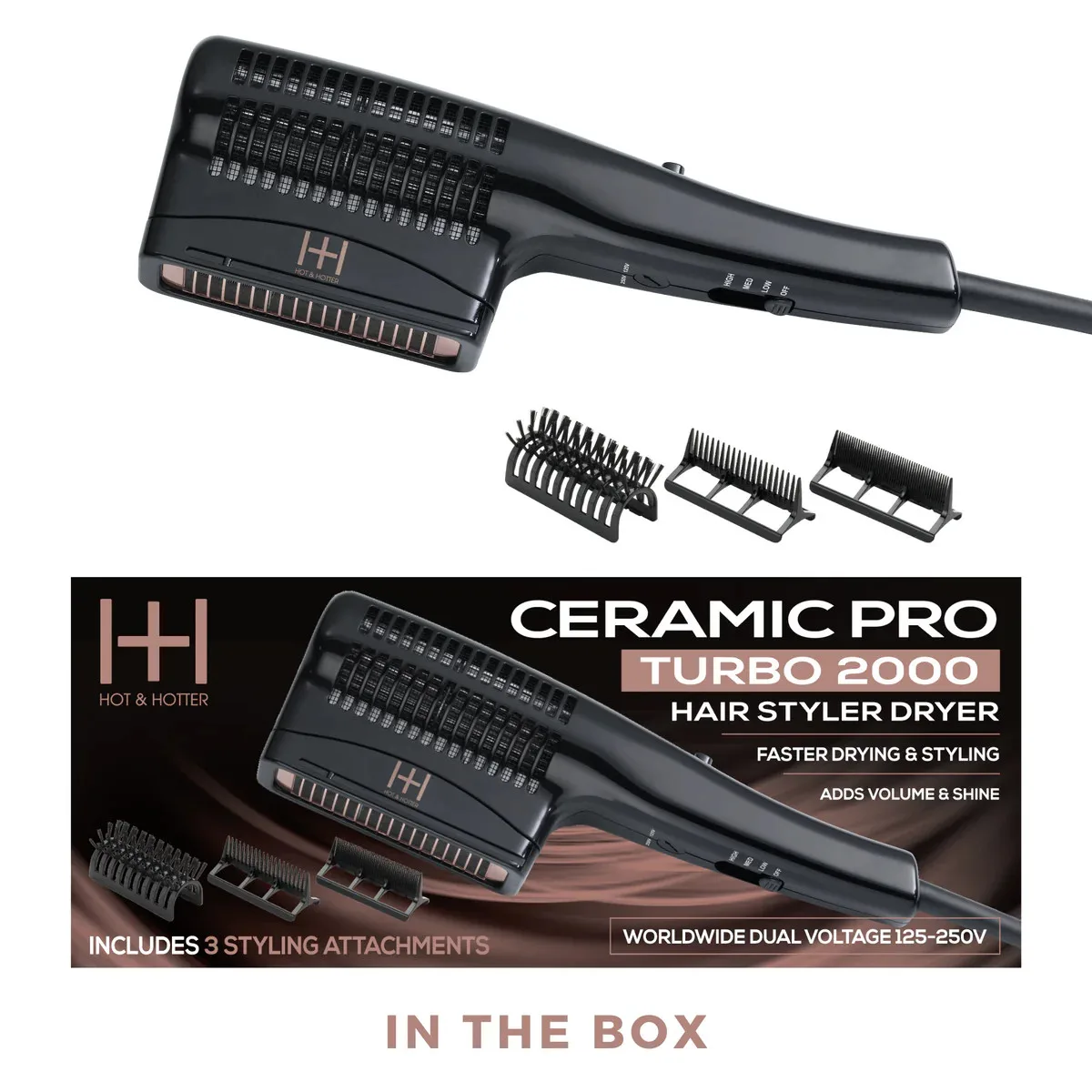 Annie Hot & Hotter Ceramic Pro Turbo 2000 Hair Styler Dryer