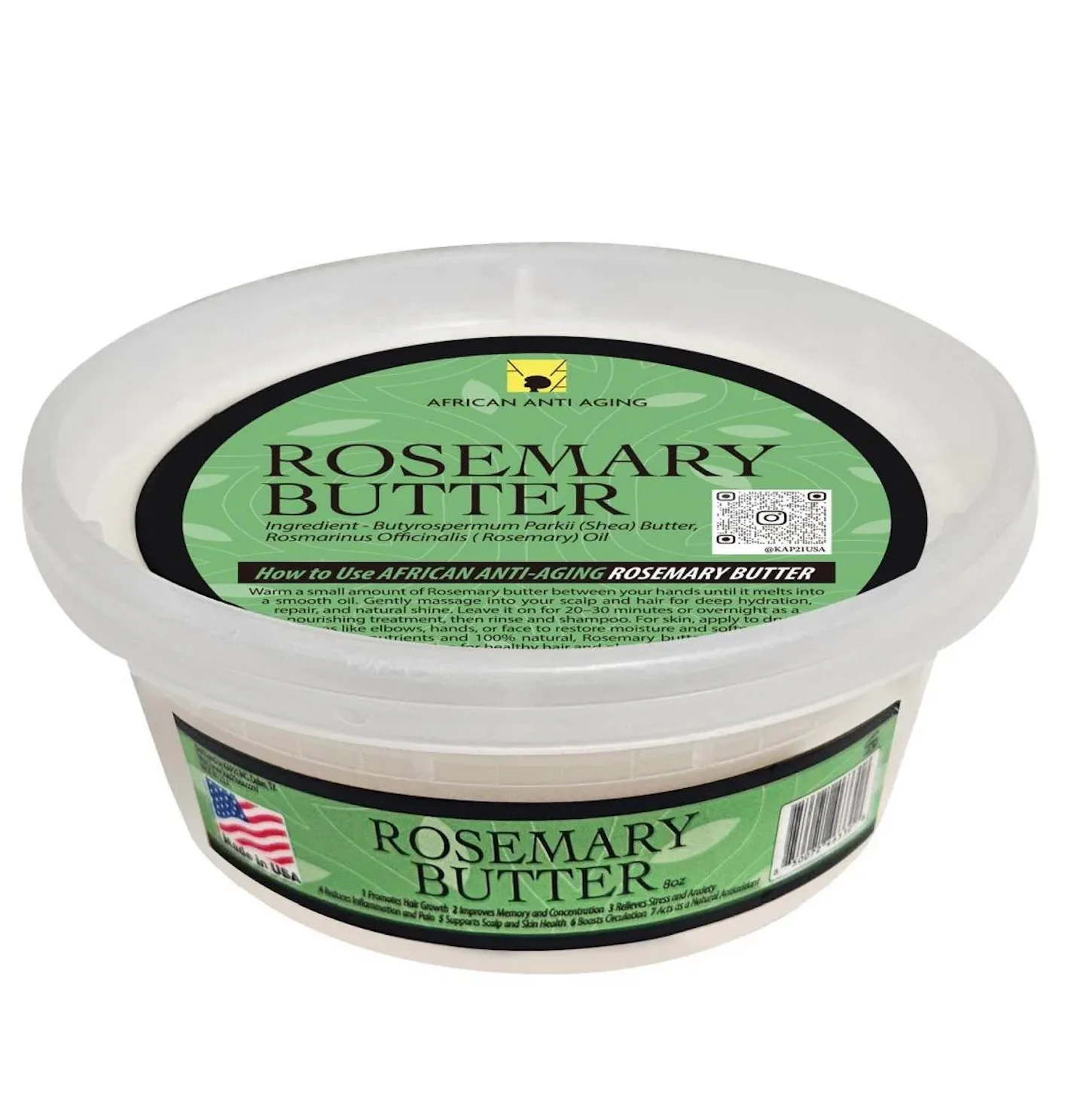 African Anti Aging Rosemary Butter - Sold (8oz)