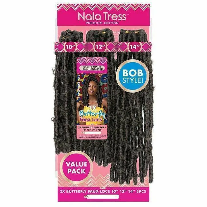 Janet Collection: Nala Tress 3X Butterfly Faux Locs 10/12/14" Crochet Braids thumbnail 2