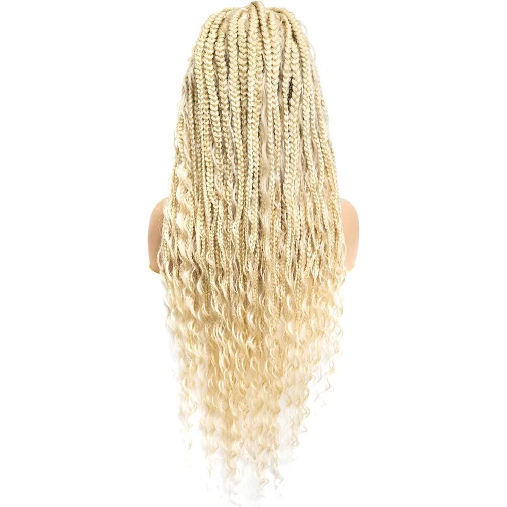 B & B Knotless Synthetic HD Lace Wig - Triangle Bohemian Box Braid 32” thumbnail 8