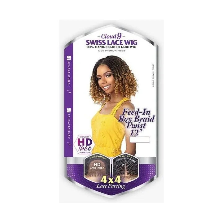 Sensationnel Cloud 9 4x4 Braided Lace Wig - Feed-In Box Braid Twist 12" thumbnail 5