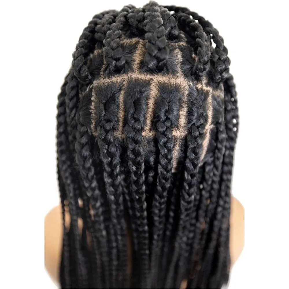 B & B Knotless Synthetic 100% Full HD Lace Wig - Square Box Braid thumbnail 3
