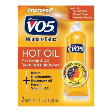 Alberto Vo5 Hot Oil Moisturizing Treatment With Vitamin E, 0.5 Oz, 2 tubes
