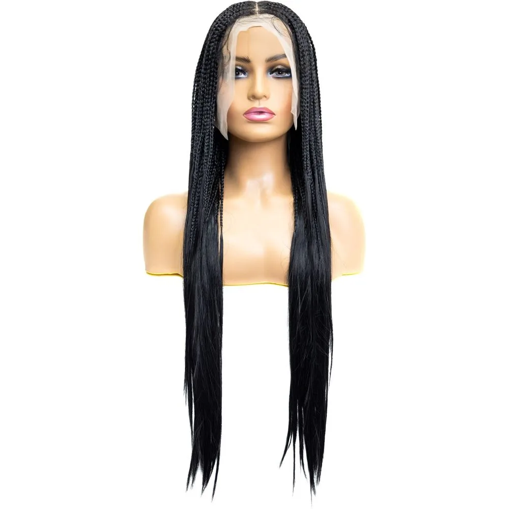 B & B Knotless Synthetic Braided Full Lace Wig - Micro Boho Silky Straight 30" thumbnail 12