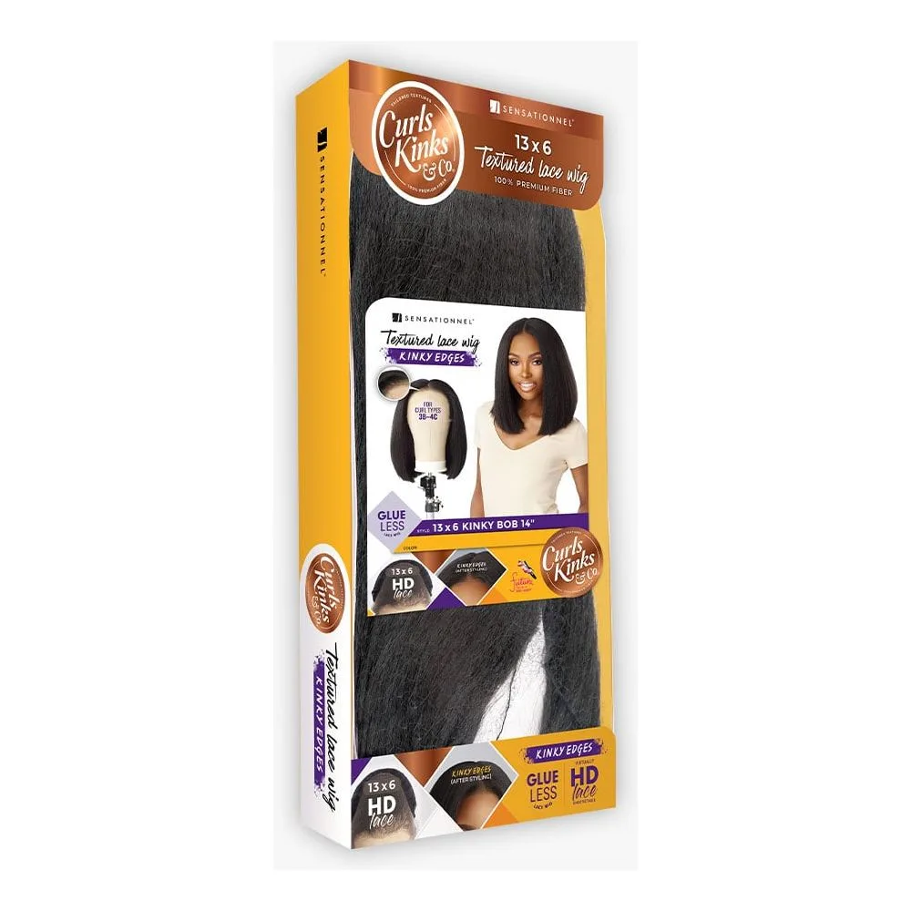 Sensationnel Kinky Edges 13x6 Synthetic HD Lace Front Wig - Kinky Bob 14" thumbnail 7