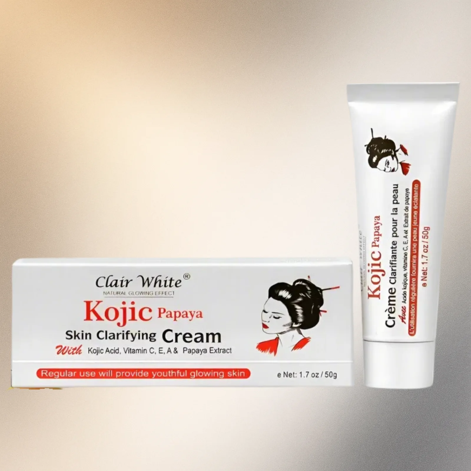 Clair White Kojic Acid, Papaya Extract Skin Clarifying Cream 50g