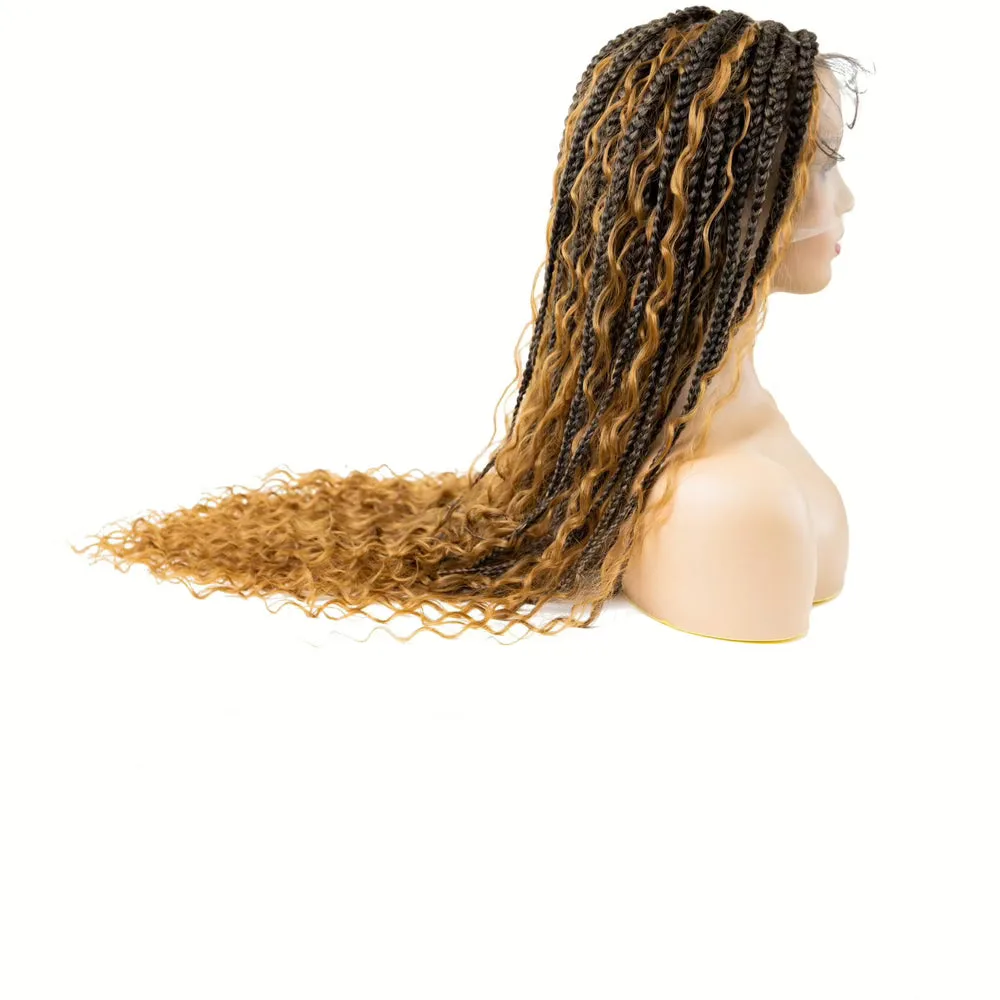 B & B Knotless Synthetic HD Lace Wig - Bohemian Box Braid 24” & 32” thumbnail 4