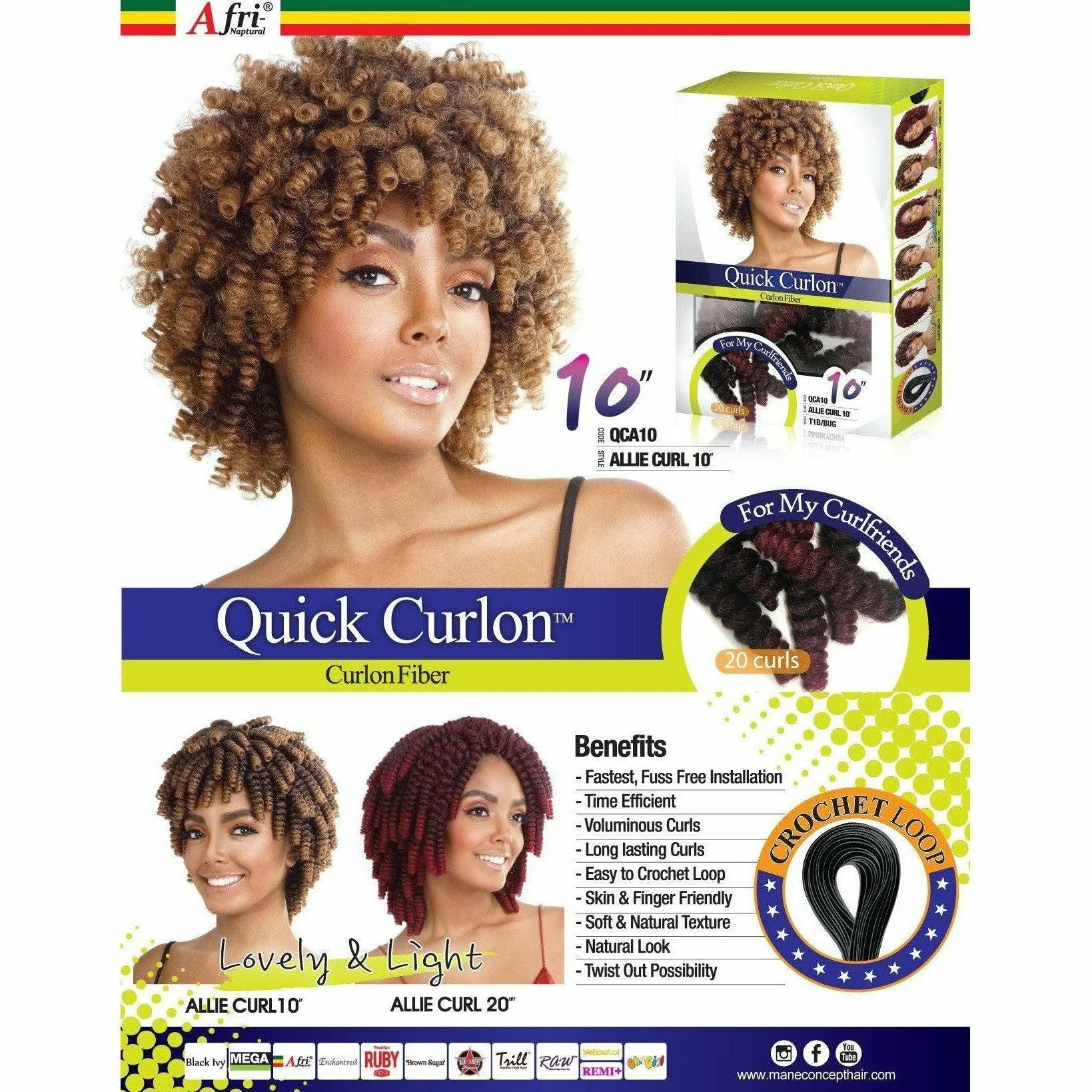Afri-Naptural® Quick Curlon ALLIE CURL 10” (QCA10) - FINAL SALE thumbnail 4
